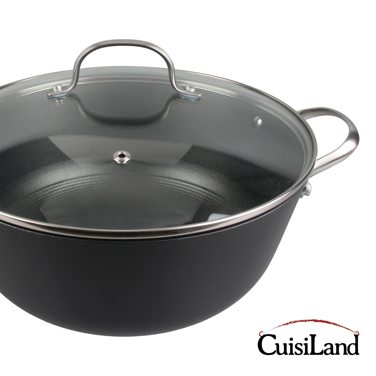 Cuisiland 4QT/10'' Honeycomb Cast Iron Casserole with Lid