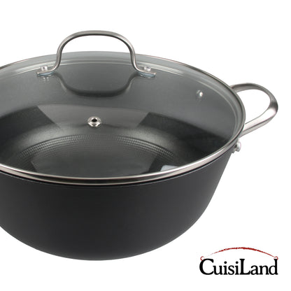 Cuisiland 4QT/10'' Honeycomb Cast Iron Casserole with Lid