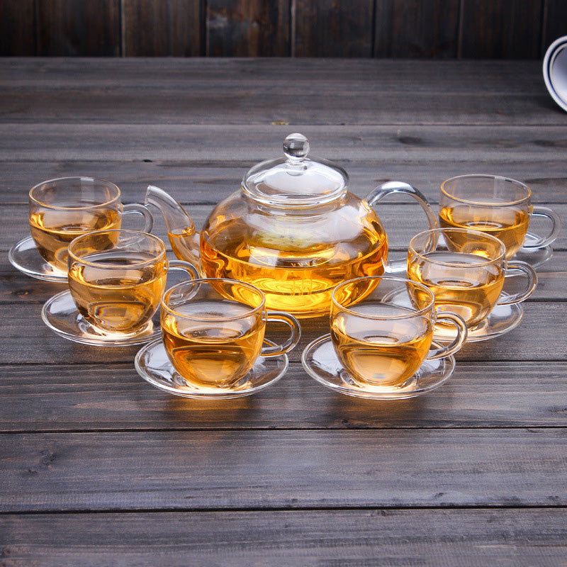 Borosilicate Glass Teapot 6 Cups Set (1000 ml)