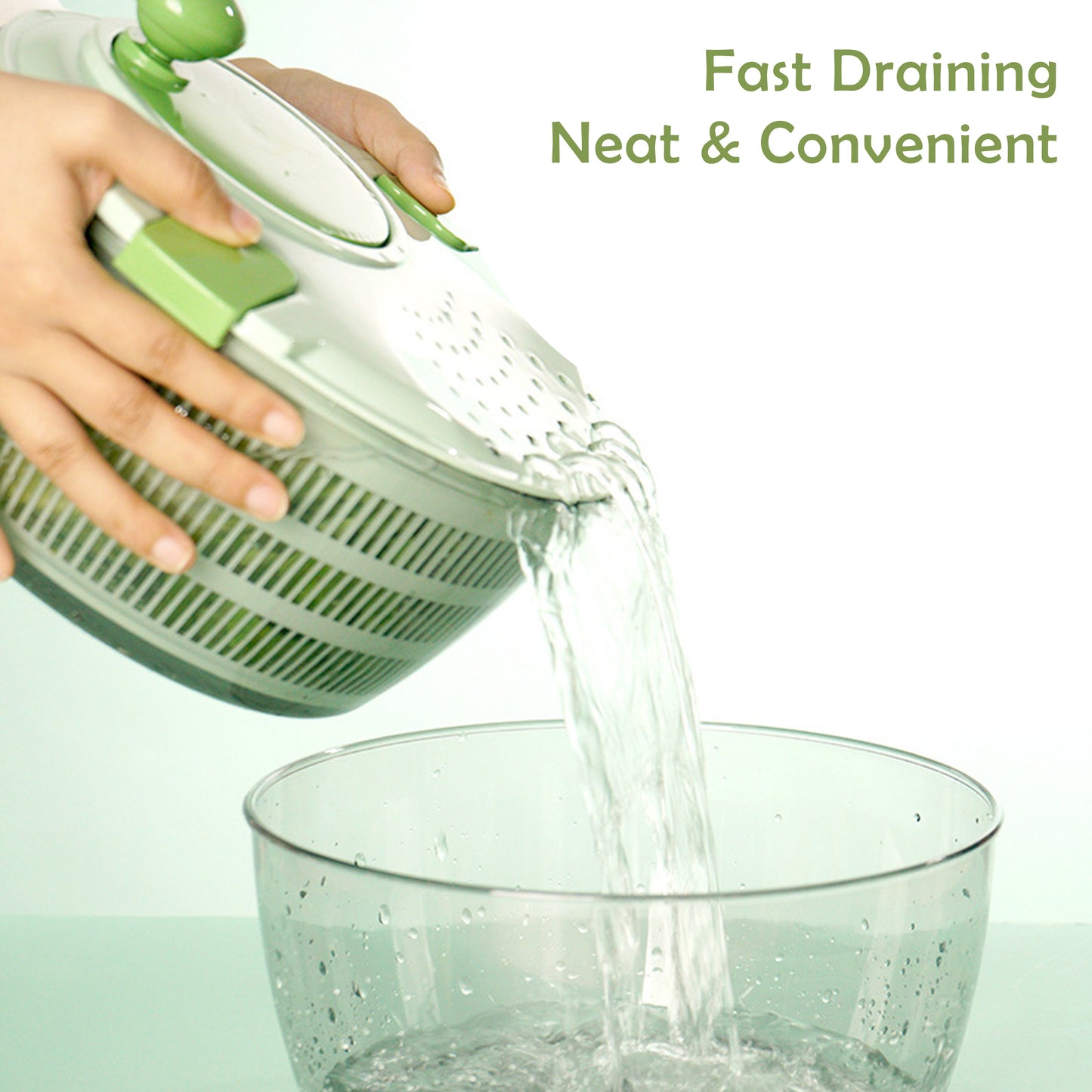 Cuisiland 9.5-inch Multi-Functional Salad Spinner & Vegetable Slicer (White)