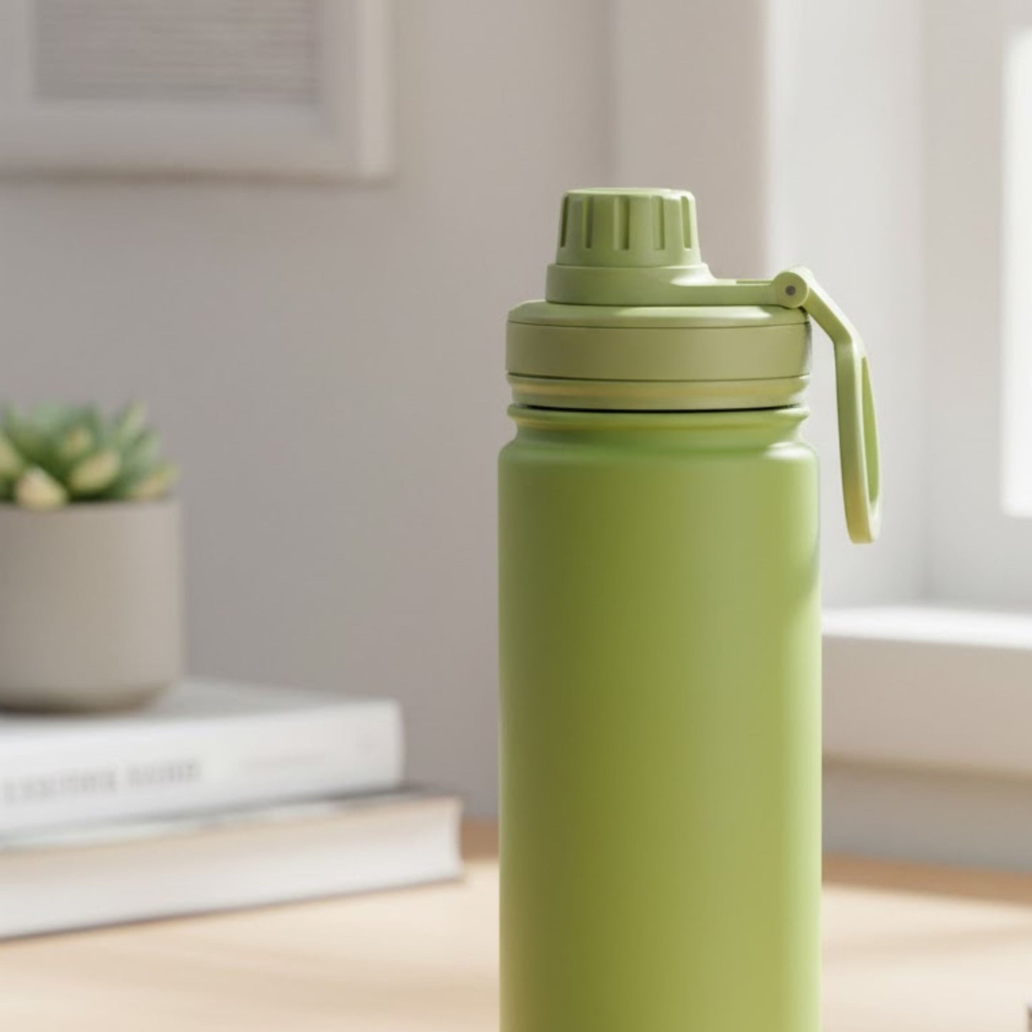 Cuisiland 22oz / 650ml Stainless Steel Insulated Water Bottle with Handle – Vacuum Double Wall Flask, Leakproof Wide Mouth Thermos, Hot & Cold Sports Bottle
