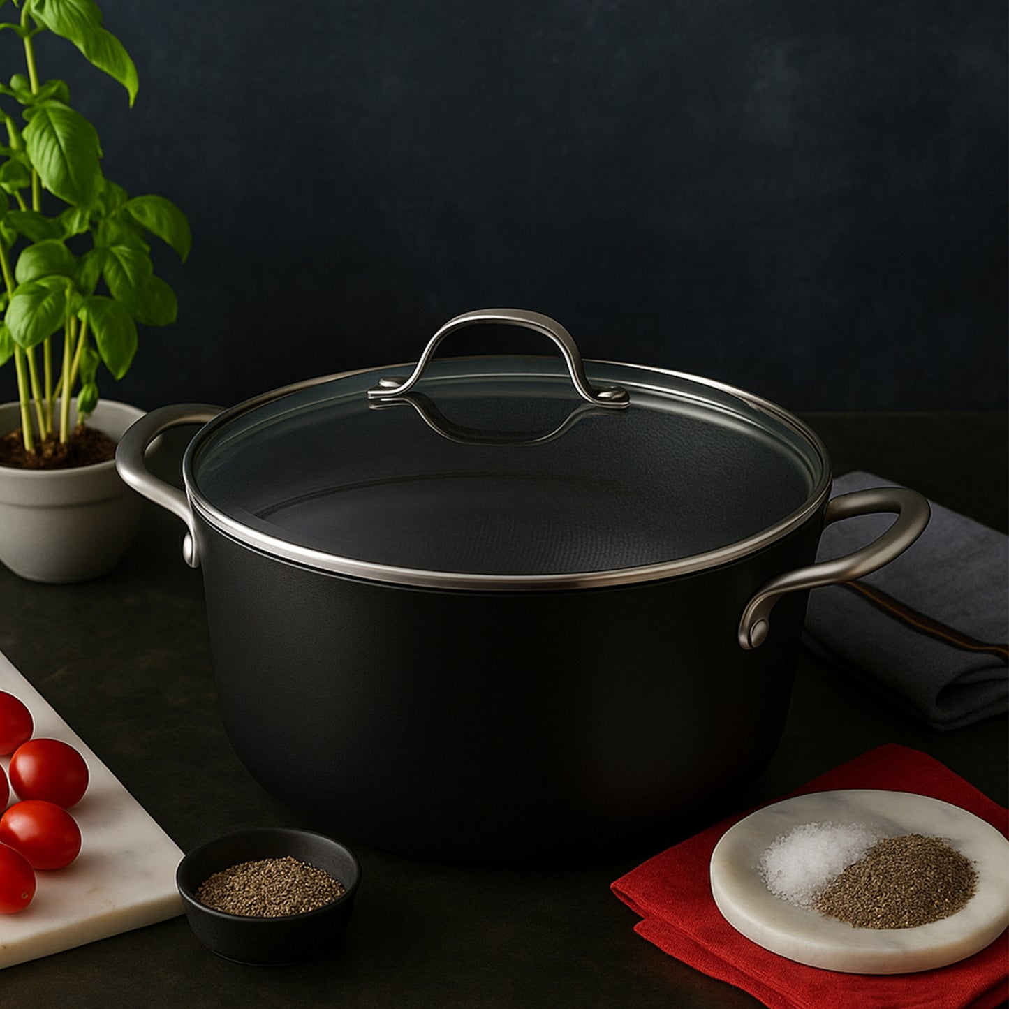 Cuisiland 4QT/10'' Honeycomb Cast Iron Casserole with Lid
