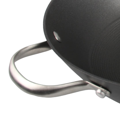 Cuisiland 12.5" Honeycomb Cast Iron Wok with Dual Handles