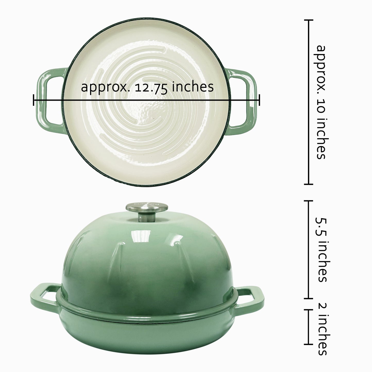 Cuisiland Pre-Seasoned Cast Iron Bread Cloche – Dome Lid Dutch Oven for Artisan Sourdough Baking – Heat-Retaining, Nonstick Bakeware for Crispy Crust & Even Baking – Oven Safe