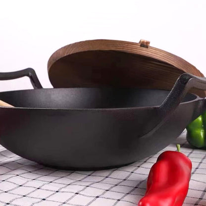 CuisiLand 12” Pre-Seasoned Cast Iron Wok