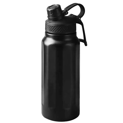 Cuisiland 25oz / 750ml Stainless Steel Sports Water Bottle with Straw and Direct Drink Lid – Vacuum Insulated Double Wall Flask, Leakproof, Portable Handle, Hot & Cold Thermos