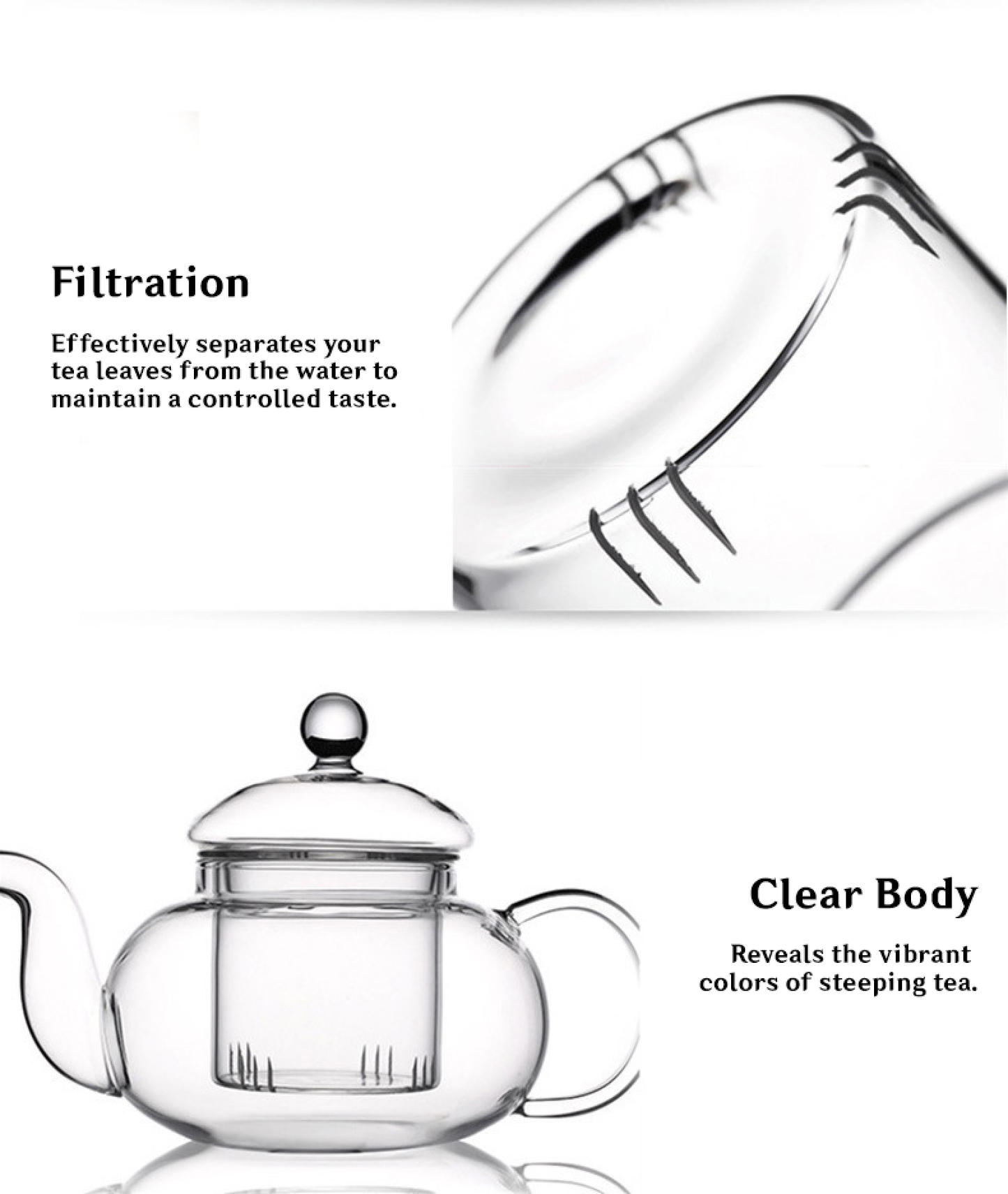Borosilicate Glass Teapot (800-1000 ml)