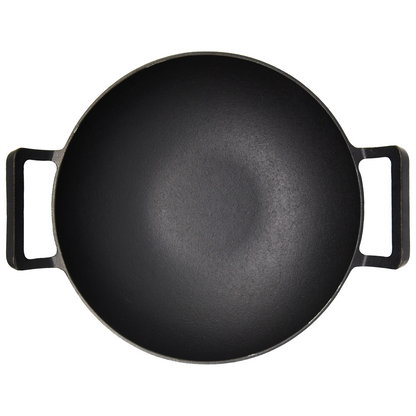 CuisiLand 12” Pre-Seasoned Cast Iron Wok