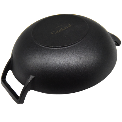 CuisiLand 12” Pre-Seasoned Cast Iron Wok