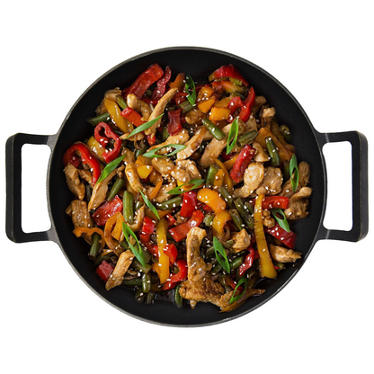 CuisiLand 12” Pre-Seasoned Cast Iron Wok