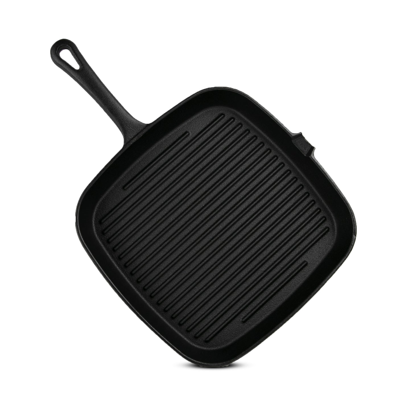 Pre-seasoned square grill pan with handle, 9.5"