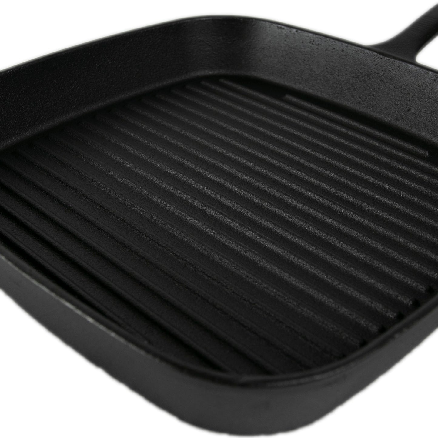 Pre-seasoned square grill pan with handle, 9.5"