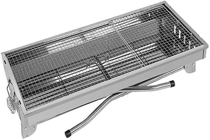 Cuisiland Lightweight Portable Foldable Stainless Steel Charcoal BBQ Grill with Basket for Backyards, Parks, Patios, Campings, Outdoor Travels